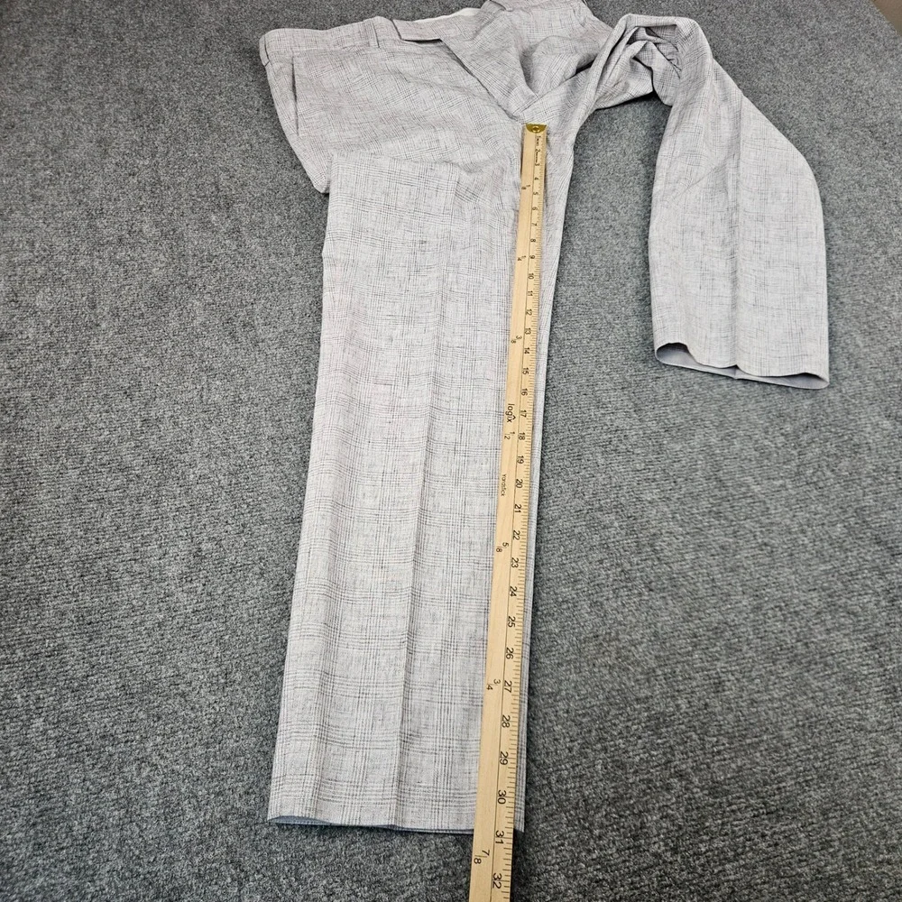 Moss London Slim Fit Trousers Grey Glen Check Dress Pants 36R NWT